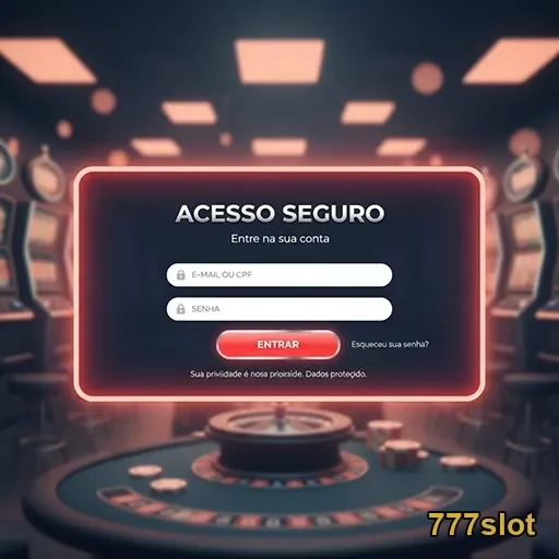 Tela de login segura do site 777slot para jogadores VIP.