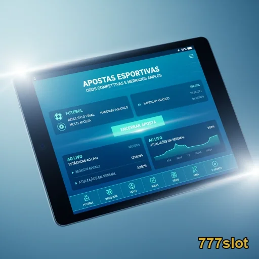 Tela de apostas da 777slot com opções de esportes e odds.