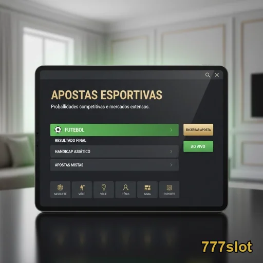 Tela de apostas esportivas no site 777slot com opções de futebol.
