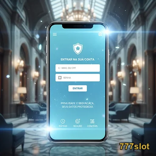 Tela de cadastro seguro na plataforma 777slot com smartphone.