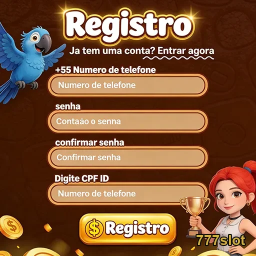 Formulário de cadastro para serviços VIP no 777slot.
