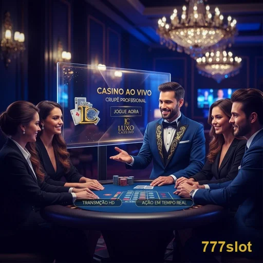 Crupiê profissional em jogo de cassino ao vivo no 777slot