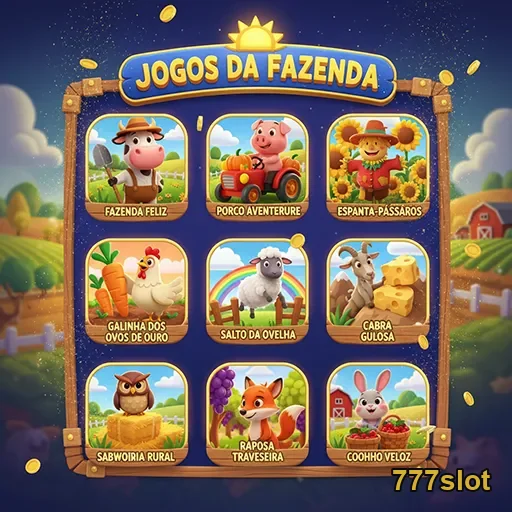 Tela de celular mostrando jogos VIP de fazenda no 777slot.