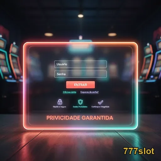 Tela de login do site 777slot para apostas seguras.