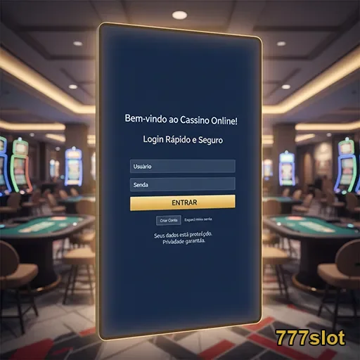 Tela de login do aplicativo 777slot com acesso rápido e seguro.