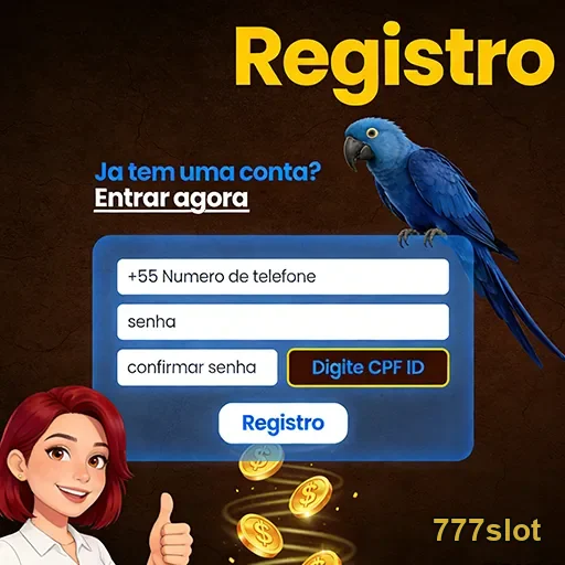 Tela de registro do aplicativo 777slot com campos para dados.