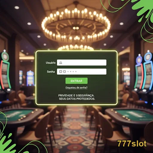 Tela de login para jogos ao vivo interativos no 777slot.
